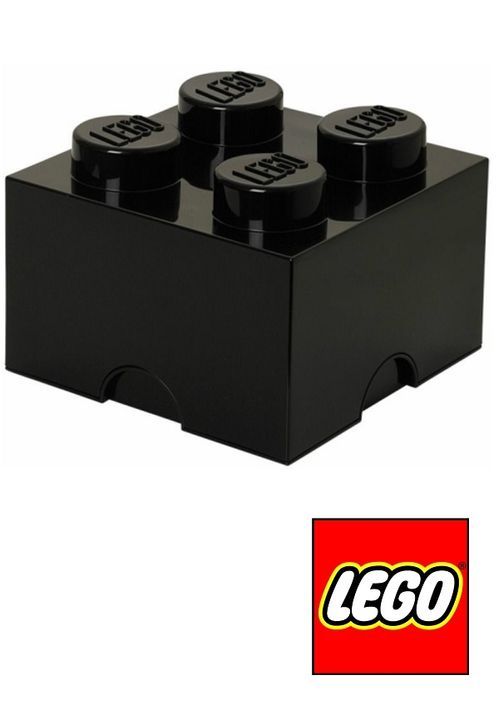 Brique de rangement 4 plots Noir Lego - Photo n°1