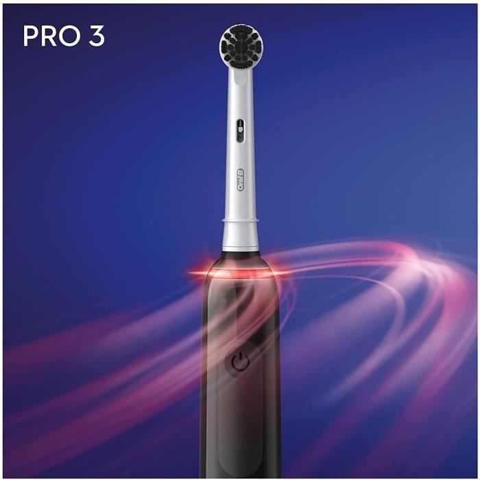 Brosse a Dents Électrique Rechargeable Oral-B PRO 3 3000 - Avec 1 Manche Capteur de Pression et 1 Brossette - Technologie 3D - Noir - Photo n°4