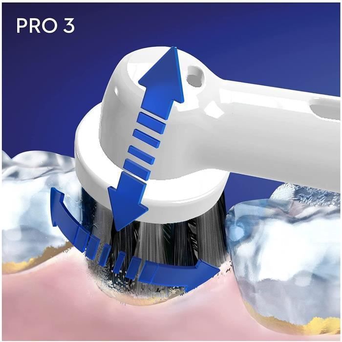 Brosse a Dents Électrique Rechargeable Oral-B PRO 3 3000 - Avec 1 Manche Capteur de Pression et 1 Brossette - Technologie 3D - Noir - Photo n°5