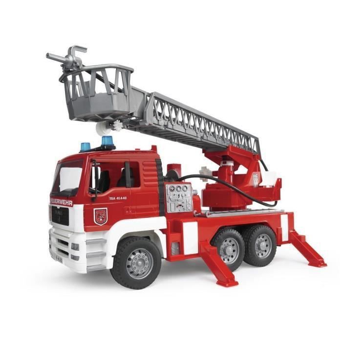 BRUDER - 2771 - Camion de pompier MAN avec échelle, pompe a eau et module son et lumiere - 52 cms - Photo n°5