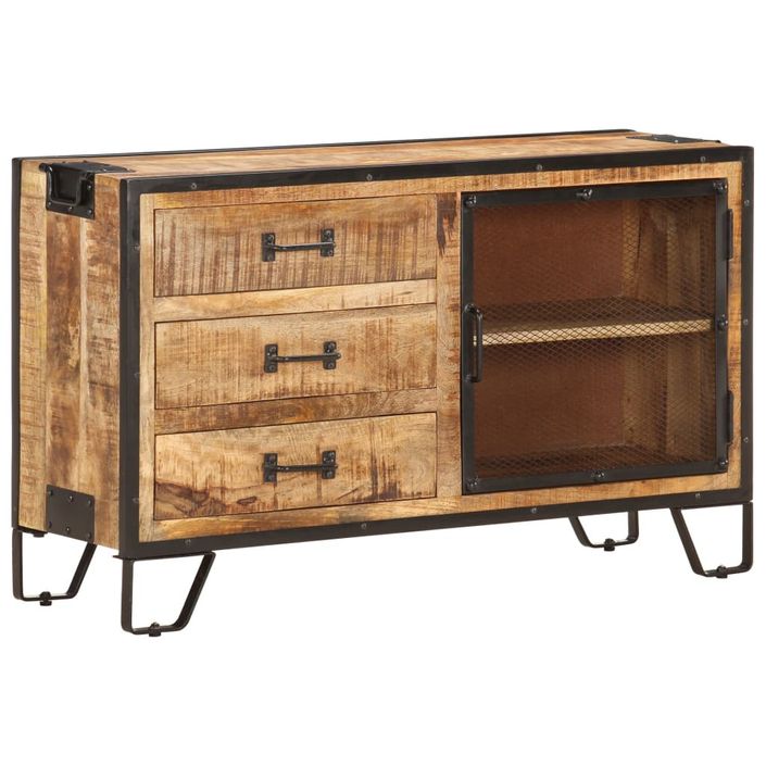 Buffet 100x31x60 cm Bois de manguier massif brut - Photo n°9