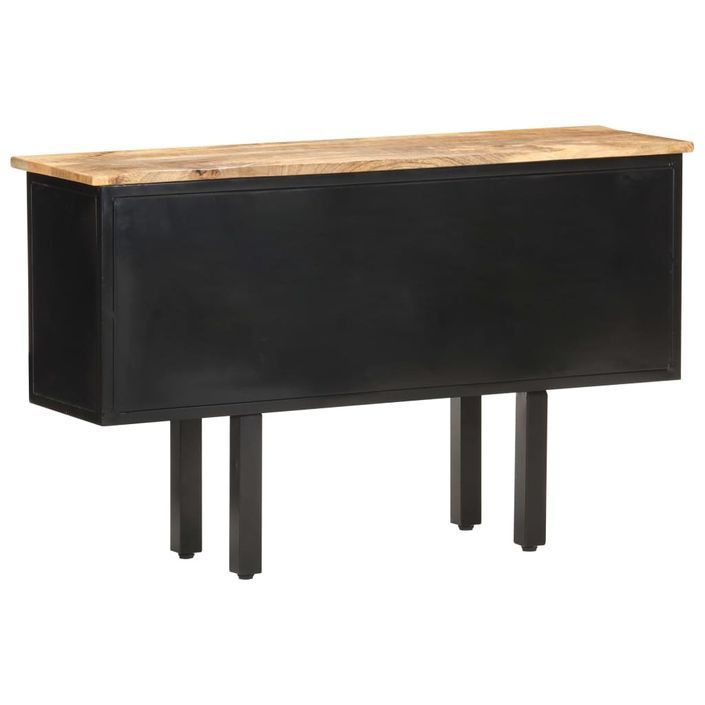 Buffet 110x30x65 cm Bois de manguier massif brut et acier - Photo n°4