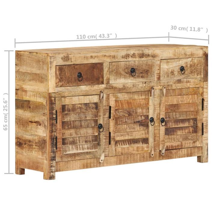 Buffet 110x30x65 cm Bois massif de manguier - Photo n°9