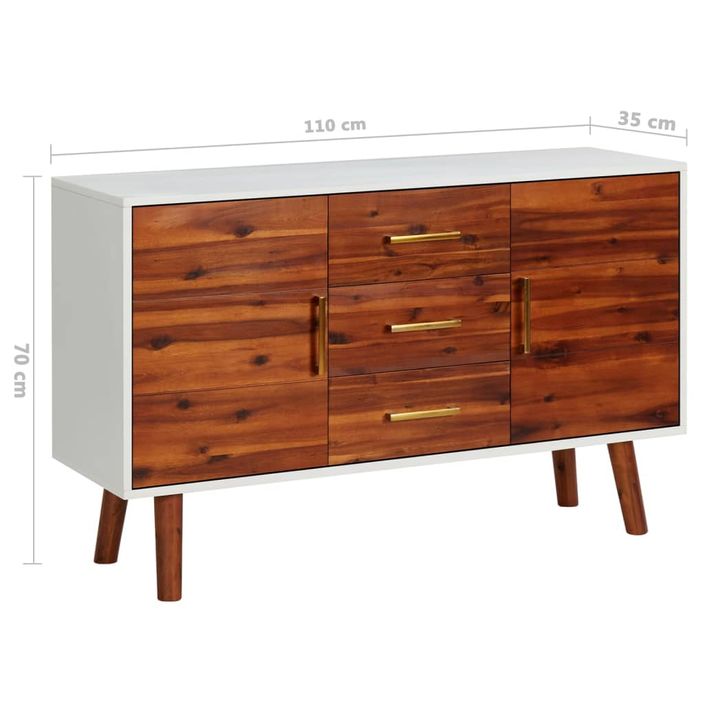 Buffet 110x35x70 cm Bois d'acacia massif et MDF - Photo n°7