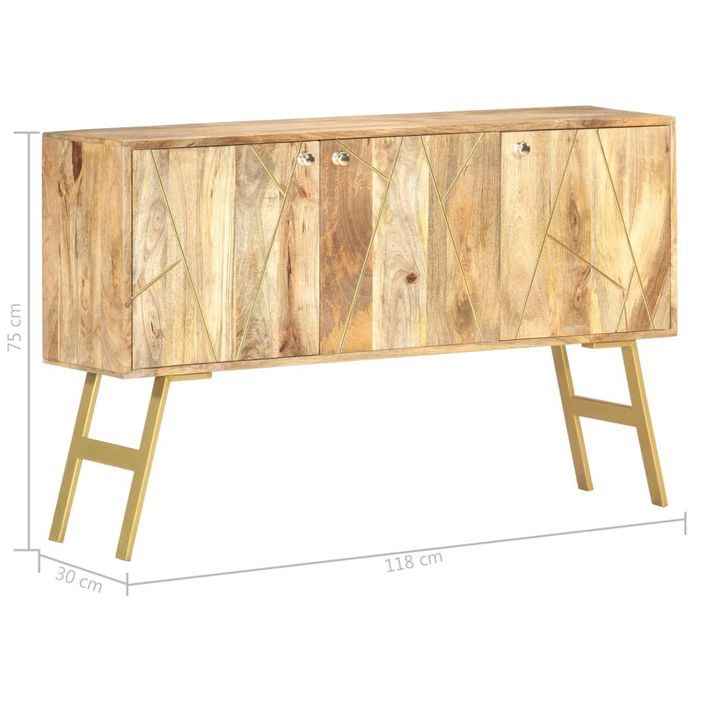 Buffet 118x30x75 cm Bois de manguier massif 2 - Photo n°6