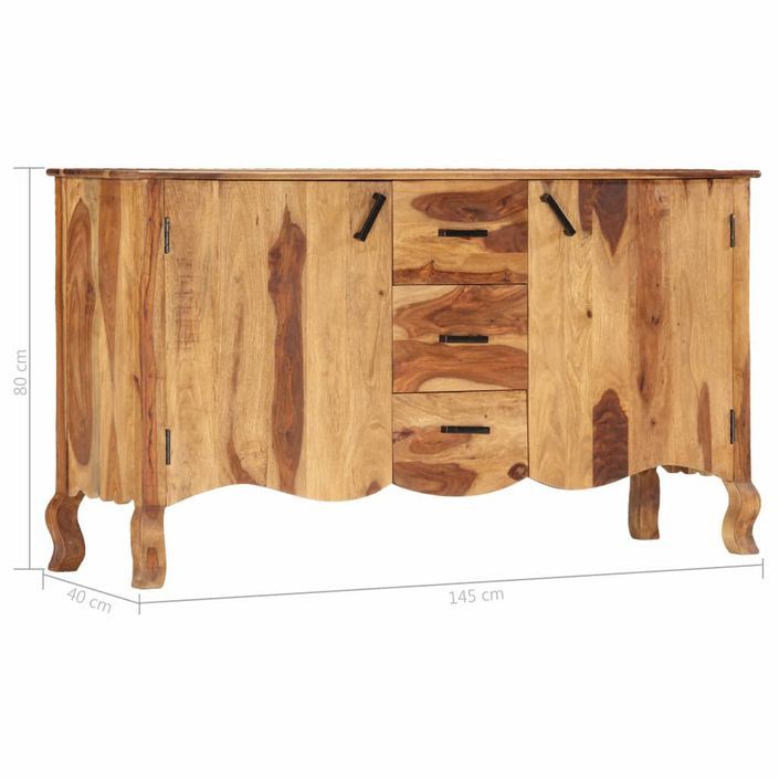 Buffet 145x40x80 cm Bois solide - Photo n°7