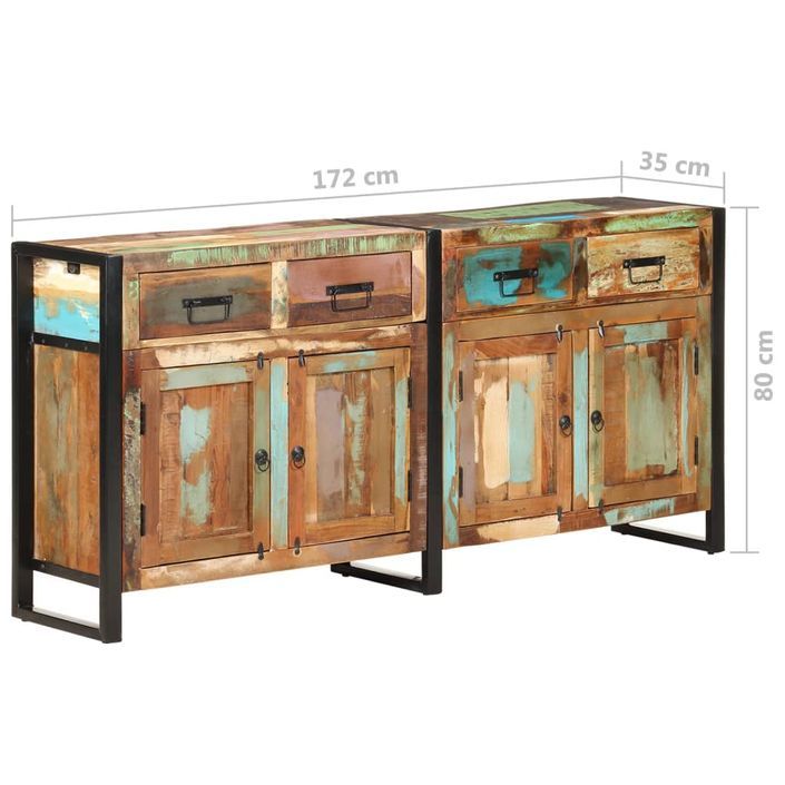 Buffet 172x35x80 cm Bois de récupération massif - Photo n°10