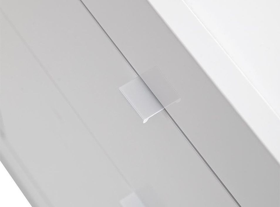 Buffet 2 portes 3 tiroirs bois laqué blanc brillant Assic L 210 cm - Photo n°6