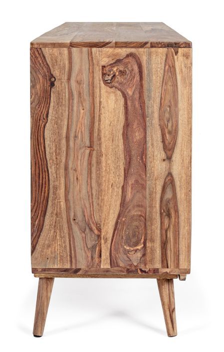 Buffet 2 portes 3 tiroirs en bois de sheesham naturel Kany 145 cm - Photo n°8