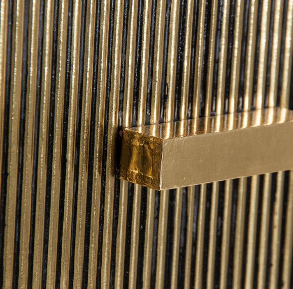 Buffet 2 portes 3 tiroirs métal vieux doré Valura 120 cm - Photo n°5