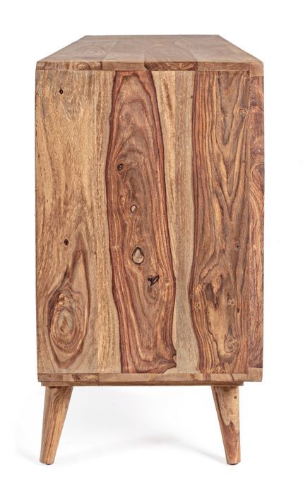 Buffet 3 portes 3 tiroirs en bois de sheesham naturel Kany 132 cm - Photo n°6