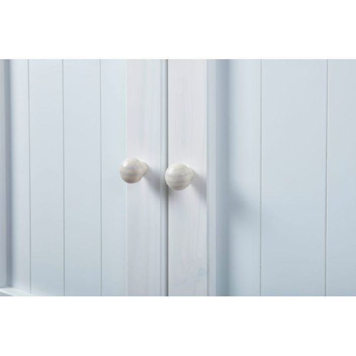 Buffet 3 portes 3 tiroirs pin massif clair et blanc Caly - Photo n°9