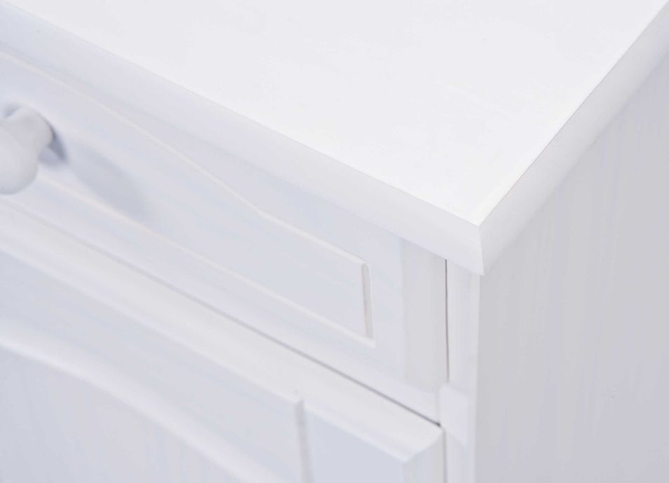 Buffet 3 portes 3 tiroirs pin massif vernis blanc Brito 130 cm - Photo n°10