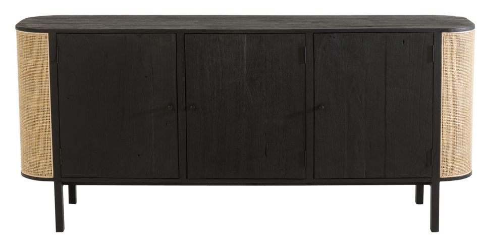 Buffet 3 portes bois noir Emilie L 180 cm - Photo n°2