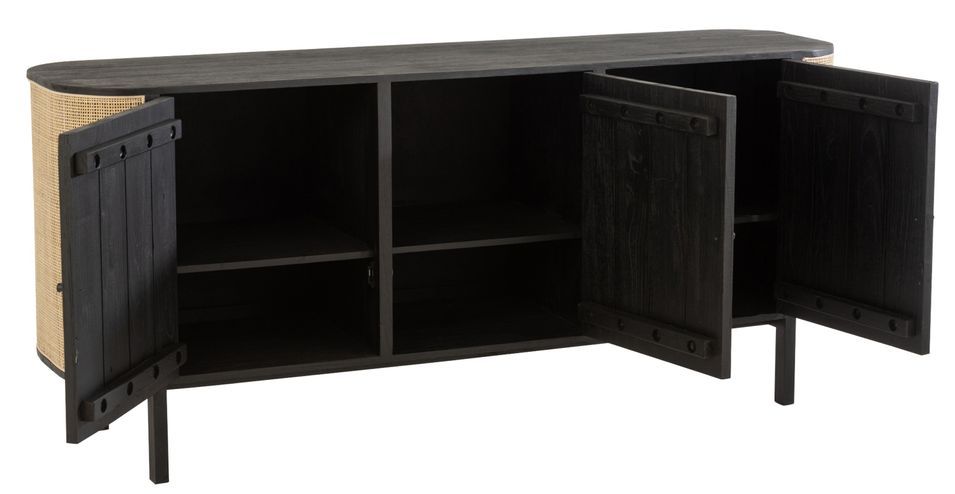 Buffet 3 portes bois noir Emilie L 180 cm - Photo n°3