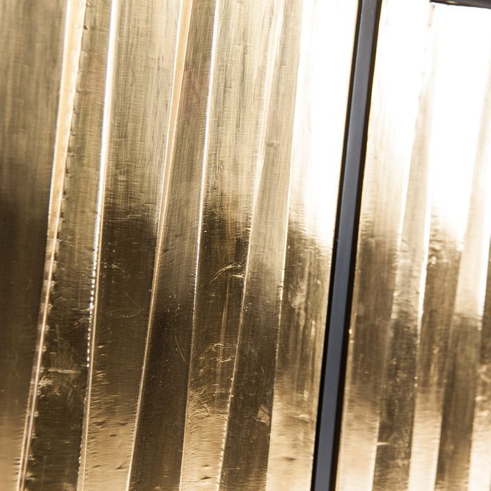 Buffet 3 portes bois noir et métal doré Mahé 150 cm - Photo n°6