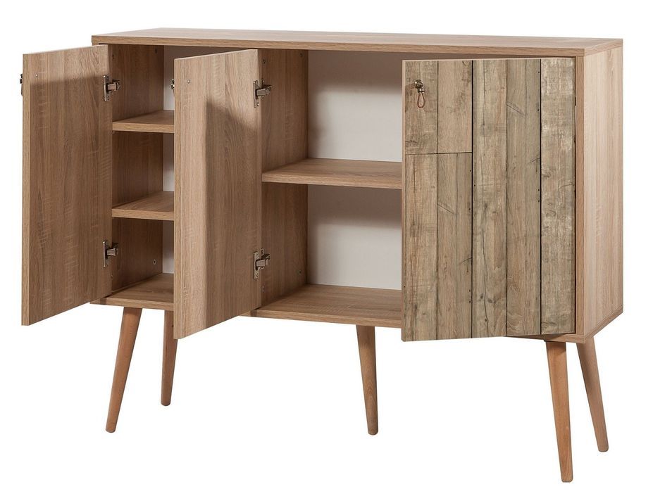 Buffet 3 portes en bois clair Kiza 728 - Photo n°3