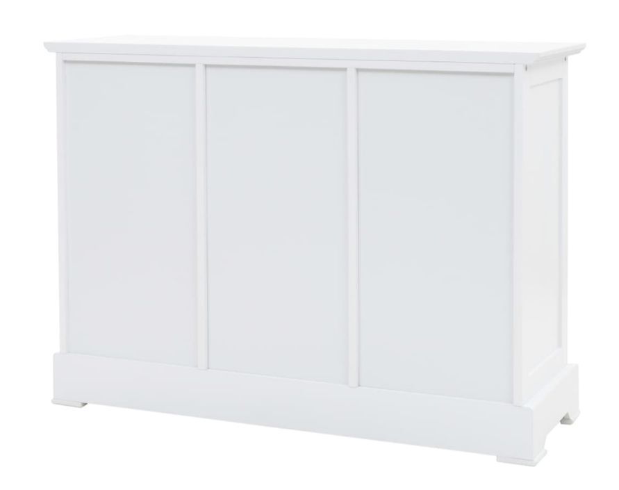 Buffet 3 tiroirs 3 portes Frenky 105 cm - Bois massif blanc - Photo n°7