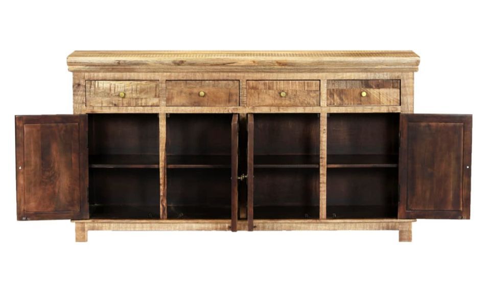 Buffet 4 portes 4 tiroirs bois de manguier 160 cm – Modèle Bolivia - Photo n°3