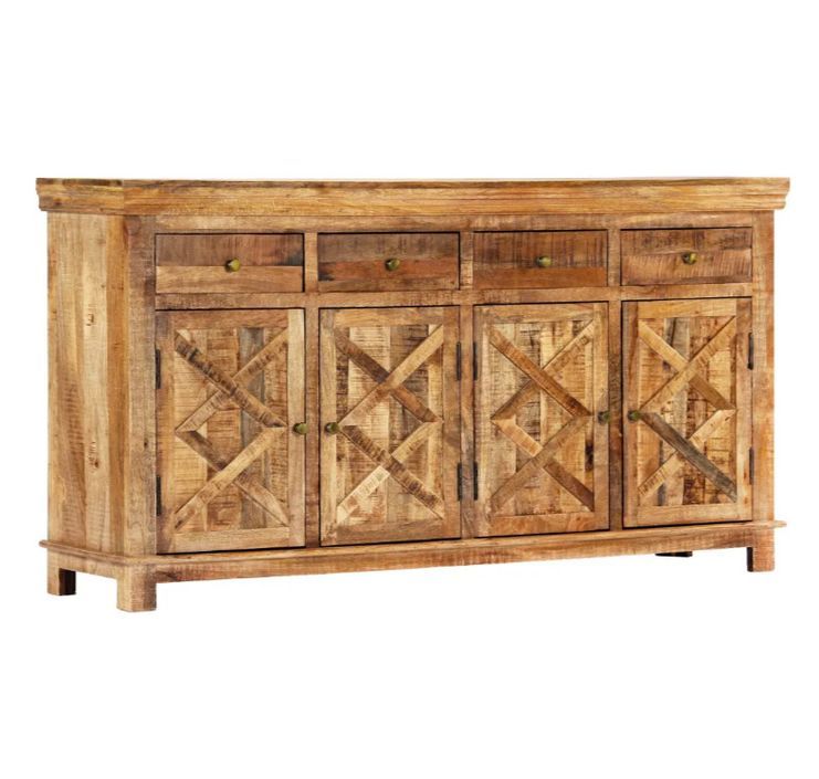 Buffet 4 portes 4 tiroirs bois de manguier 160 cm – Modèle Bolivia - Photo n°7