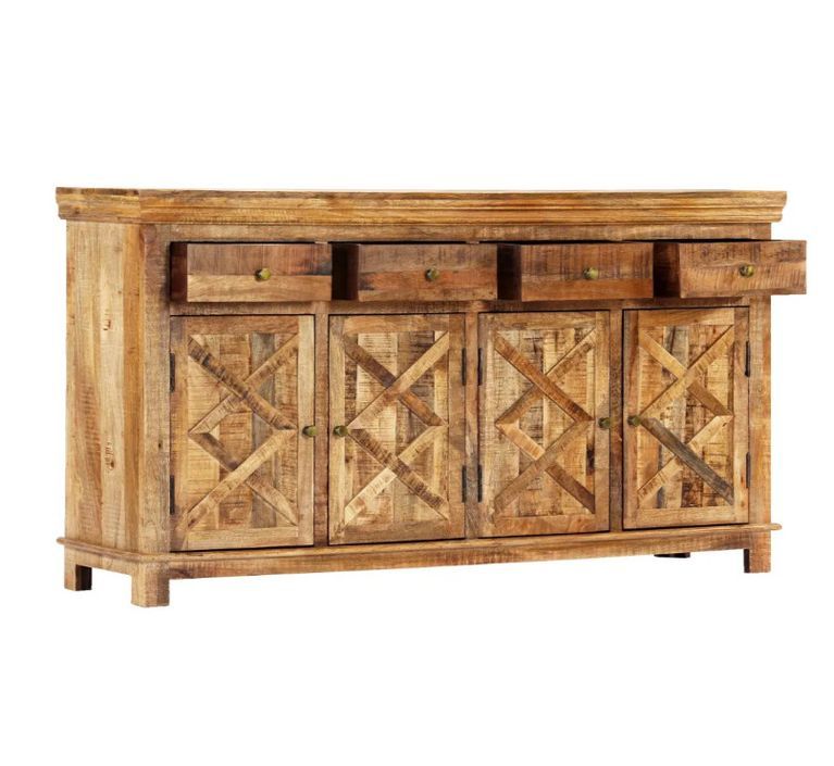 Buffet 4 portes 4 tiroirs bois de manguier 160 cm – Modèle Bolivia - Photo n°2