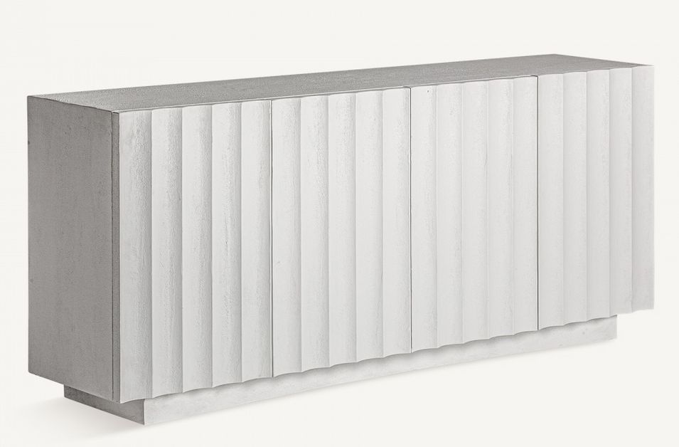 Buffet 4 portes ciment blanc Klikey 180 cm - Photo n°4