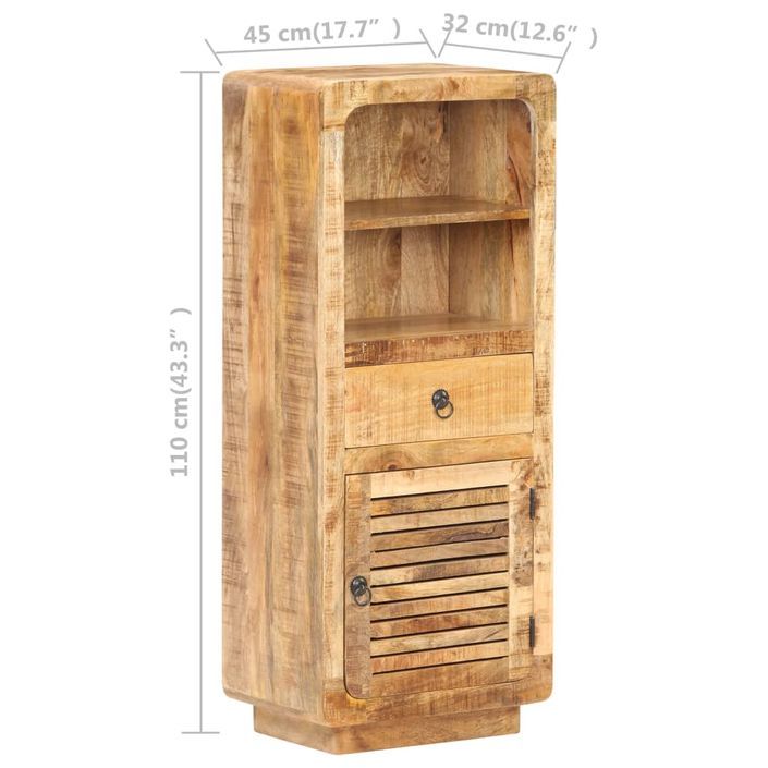 Buffet 45x32x110 cm Bois de manguier brut - Photo n°6