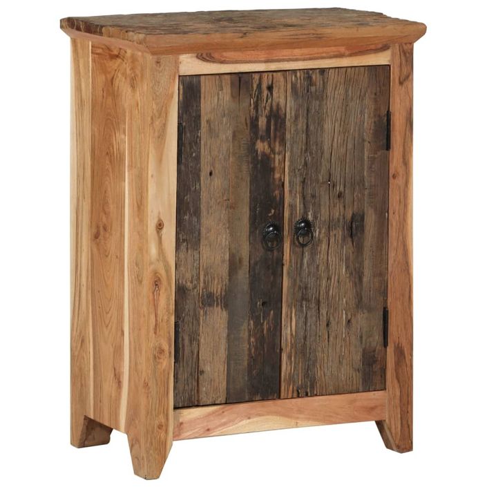 Buffet 55x33x75 cm bois massif d'acacia et bois de récupération - Photo n°1