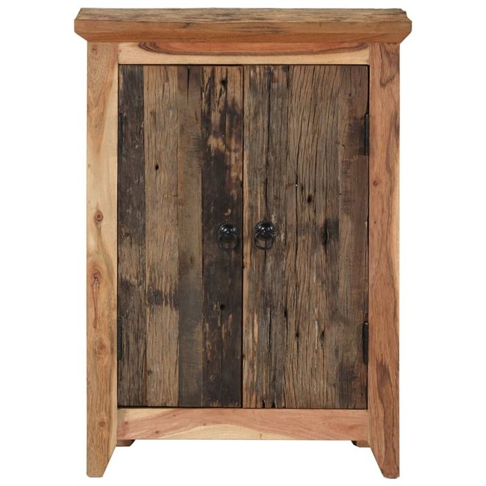 Buffet 55x33x75 cm bois massif d'acacia et bois de récupération - Photo n°2