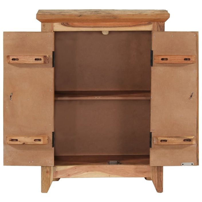 Buffet 55x33x75 cm bois massif d'acacia et bois de récupération - Photo n°4