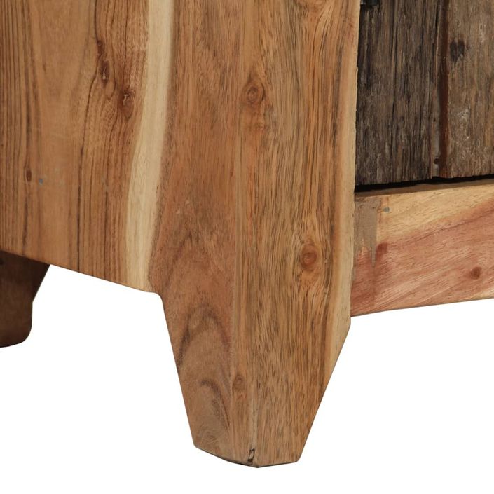 Buffet 55x33x75 cm bois massif d'acacia et bois de récupération - Photo n°7