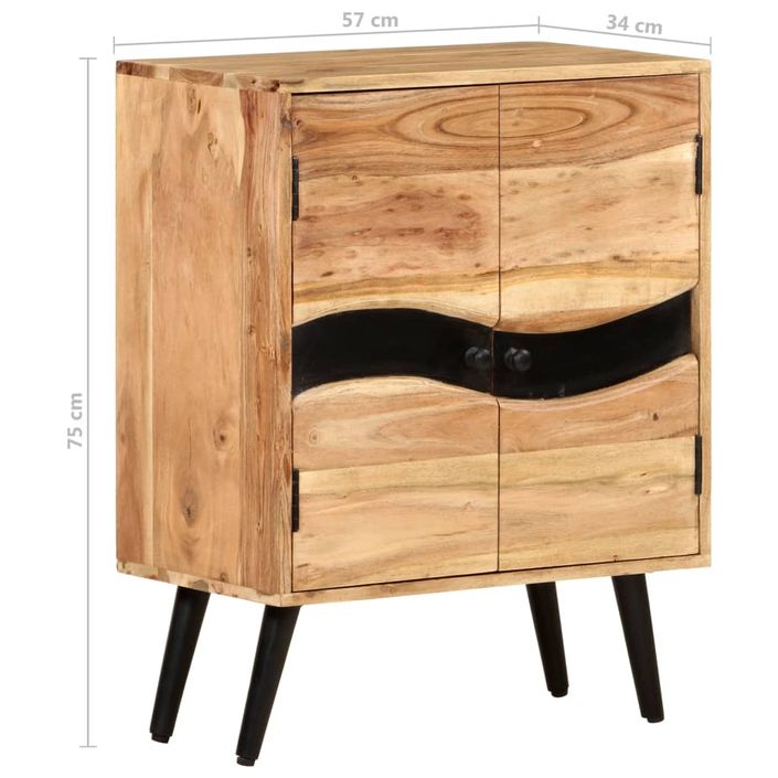 Buffet 57x34x75 cm Bois d'acacia massif - Photo n°9