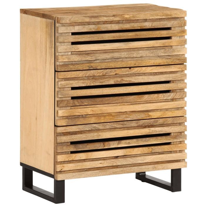 Buffet 60x34x75 cm bois de manguier massif brut - Photo n°1