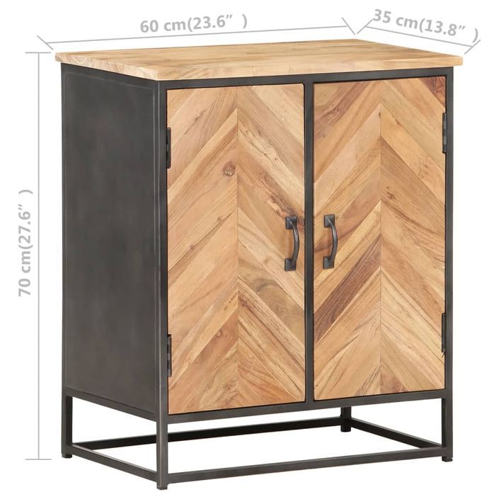 Buffet 60x35x70 cm Bois d'acacia massif - Photo n°7