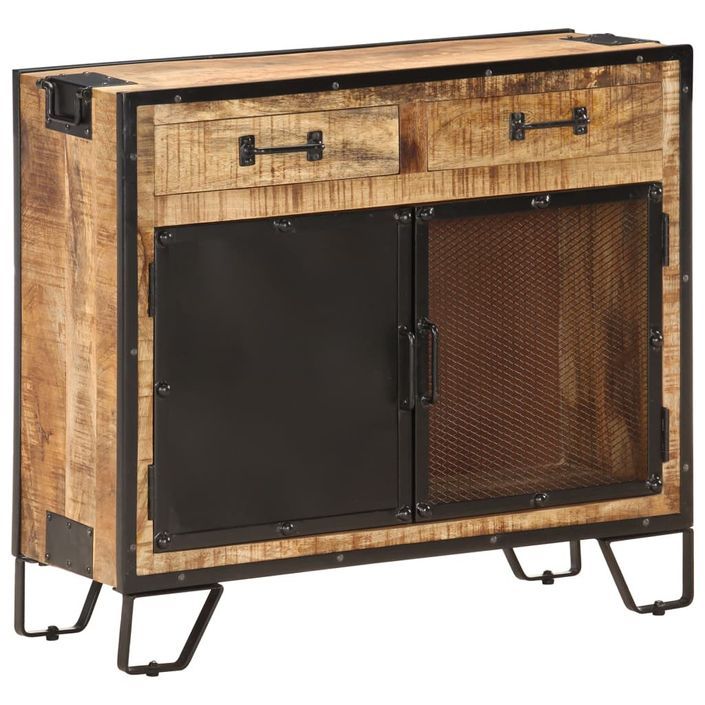 Buffet 80x31x71 cm Bois de manguier massif brut - Photo n°11