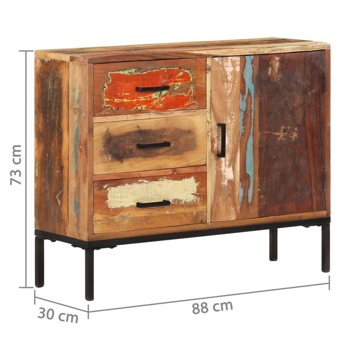 Buffet 88x30x73 cm Bois de récupération solide - Photo n°9