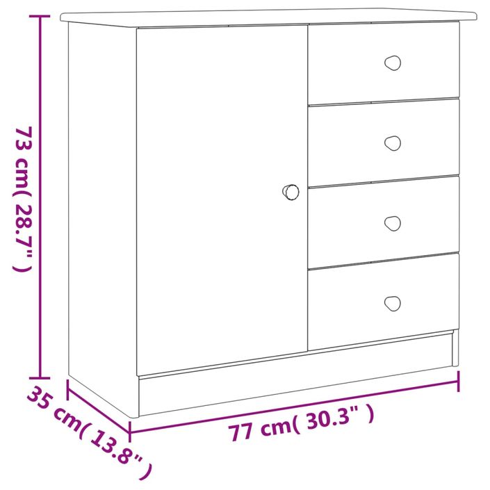 Buffet ALTA 77x35x73 cm bois massif de pin - Photo n°8