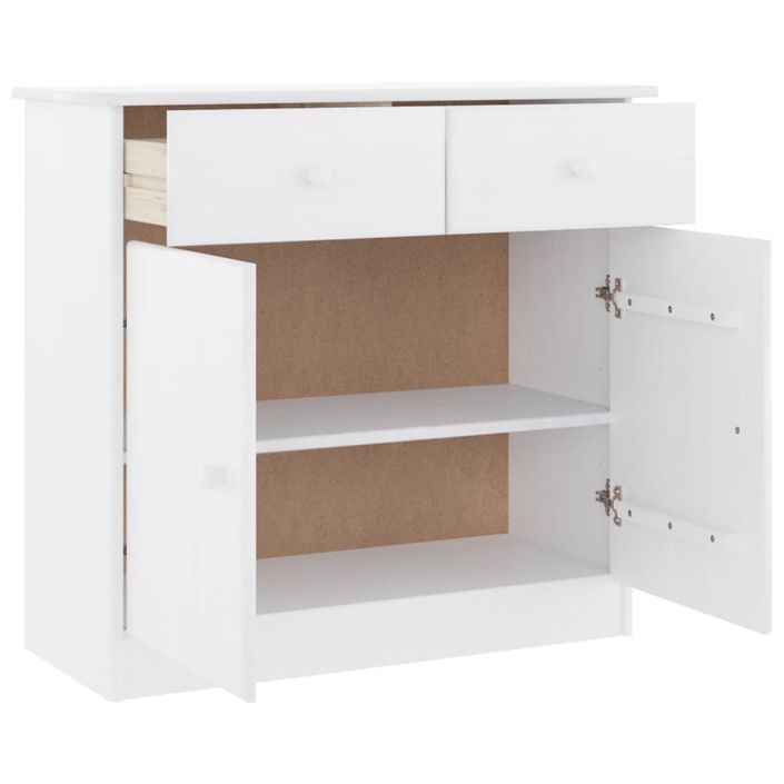 Buffet ALTA blanc 77x35x73 cm bois massif de pin - Photo n°4