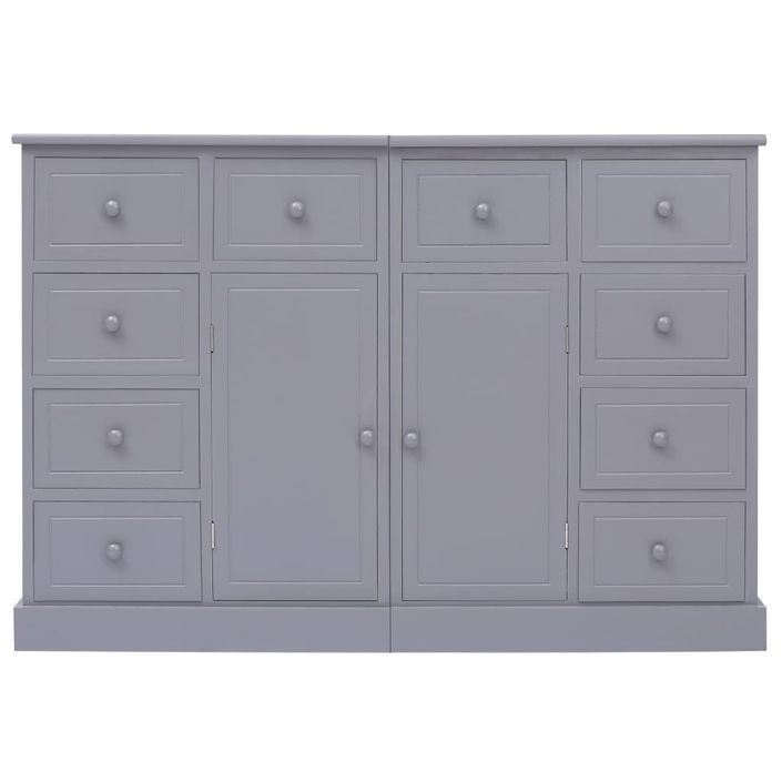 Buffet avec 10 tiroirs Gris 113 x 30 x 79 cm Bois - Photo n°4