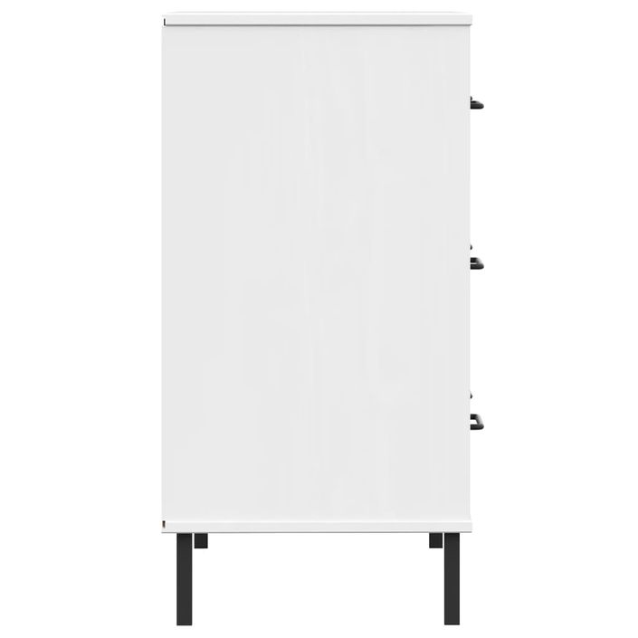 Buffet avec 3 tiroirs Blanc 77x40x79,5 cm Bois massif OSLO - Photo n°6