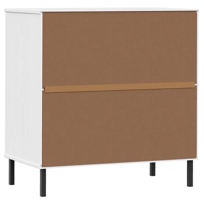 Buffet avec 3 tiroirs Blanc 77x40x79,5 cm Bois massif OSLO - Photo n°7