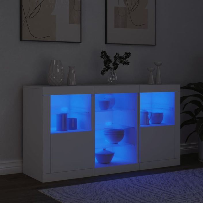 Buffet avec lumières LED blanc 123x37x67 cm - Photo n°4