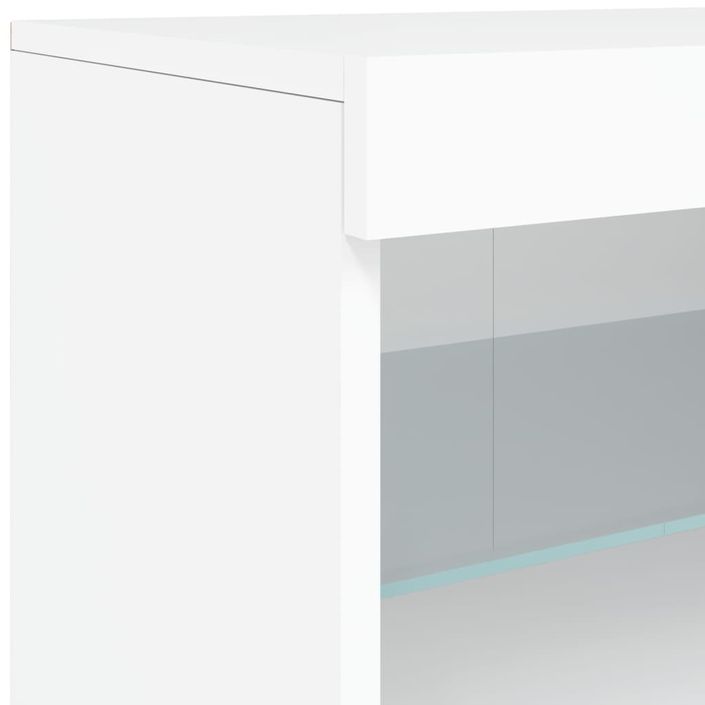 Buffet avec lumières LED blanc 123x37x67 cm - Photo n°12