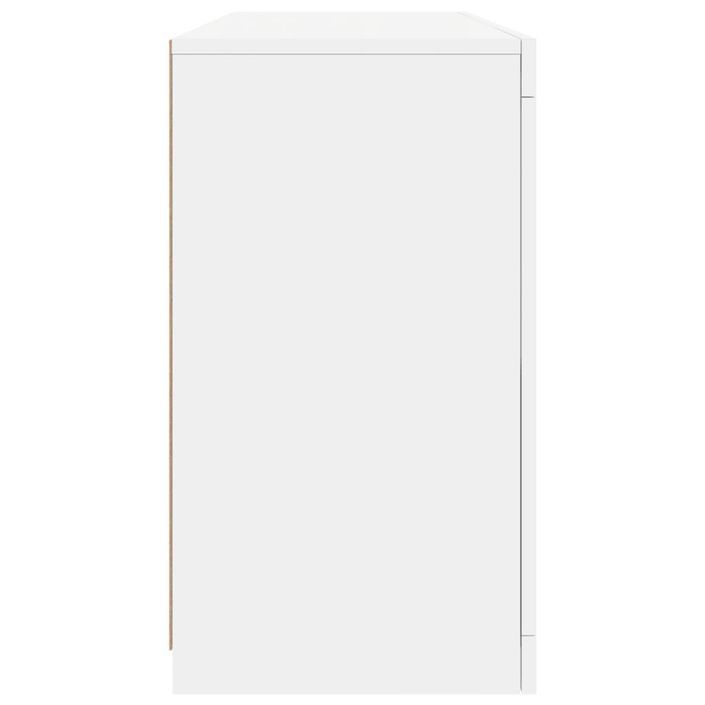 Buffet avec lumières LED blanc 142,5x37x67 cm - Photo n°7