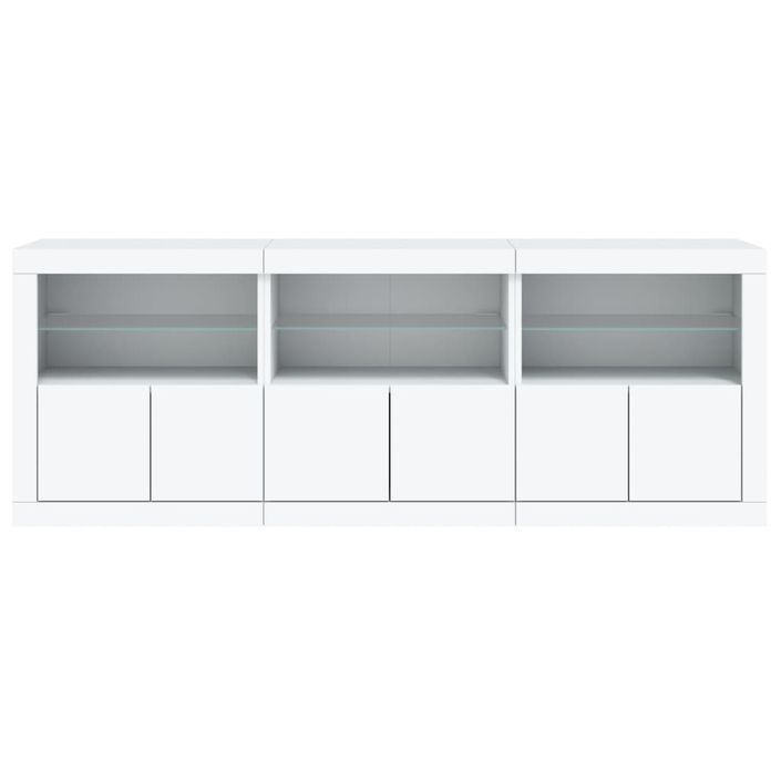 Buffet avec lumières LED blanc 181,5x37x67 cm - Photo n°6