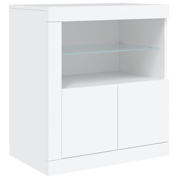 Buffet avec lumières LED blanc 181,5x37x67 cm - Photo n°9