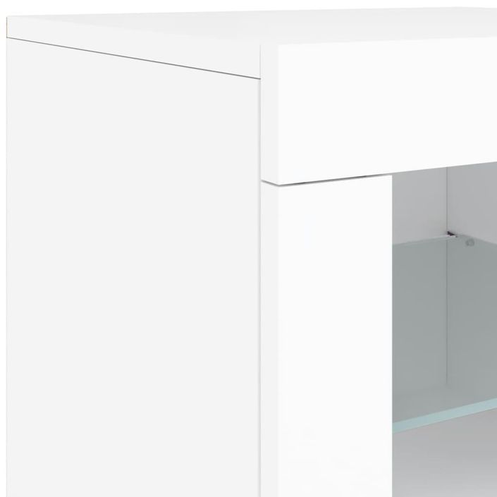 Buffet avec lumières LED blanc 181,5x37x67 cm - Photo n°10