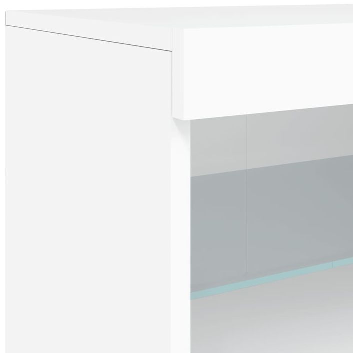 Buffet avec lumières LED blanc 181,5x37x67 cm - Photo n°12