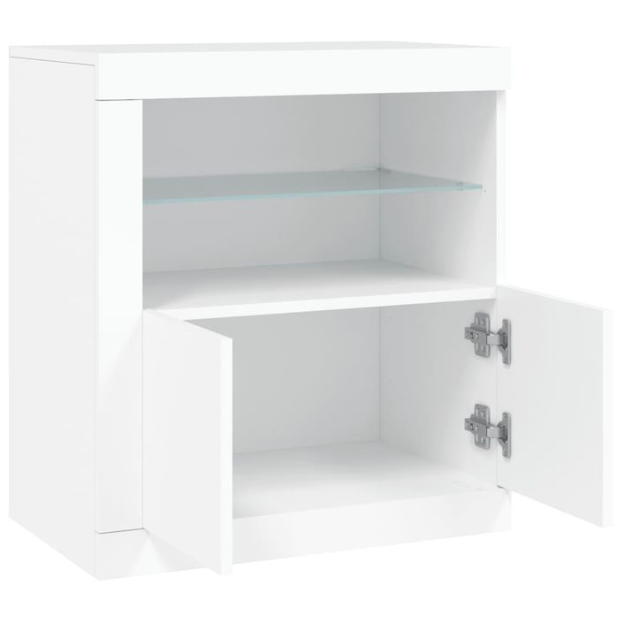 Buffet avec lumières LED blanc 60,5x37x67 cm - Photo n°7