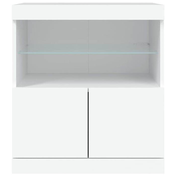 Buffet avec lumières LED blanc 60x37x67 cm - Photo n°6